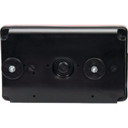 Galinis žibintas kairysis, stačiakampis, 12/24V, gintaro/raudono spalvos, tvirtinamas varžtais, 232x142 mm, Waś 1400680800