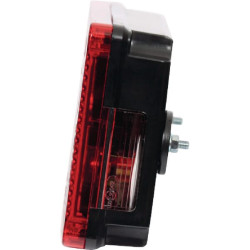 Galinis žibintas kairysis, stačiakampis, 12/24V, gintaro/raudono spalvos, tvirtinamas varžtais, 232x142 mm, Waś 1400680800