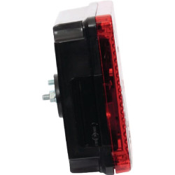 Galinis žibintas kairysis, stačiakampis, 12/24V, gintaro/raudono spalvos, tvirtinamas varžtais, 232x142 mm, Waś 1400680800