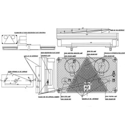 Galinis žibintas kairysis, stačiakampis, 12/24V, gintaro/raudono spalvos, tvirtinamas varžtais, 232x142 mm, Waś 1400680800