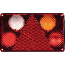 Galinis žibintas dešinysis, stačiakampis, 12/24V, gintaro/raudono/skaidraus, tvirtinamas varžtais, 232x142 mm, Waś 1400680810