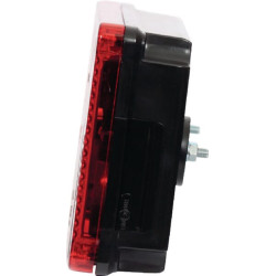 Galinis žibintas dešinysis, stačiakampis, 12/24V, gintaro/raudono/skaidraus, tvirtinamas varžtais, 232x142 mm, Waś 1400680810