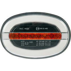 Daugiafunkcis priekinis žibintas LED, ovalus, 12-24V, 136,4x91x40mm, Kramp LA80036