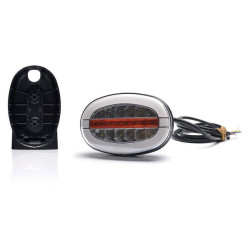 Daugiafunkcis priekinis LED žibintas, ovalus, su kartotuvu, 12-24V, 136,4x91x40mm LA80095