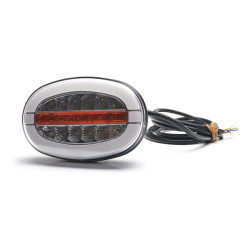 Daugiafunkcis priekinis LED žibintas, ovalus, su kartotuvu, 12-24V, 136,4x91x40mm LA80095