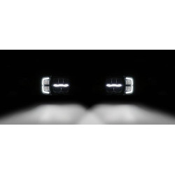 Priekinis žibintas LED, stačiakampis, 12/24V, 220x197,2x80,5mm, šildomas, tolimosios/artimosios šviesos, apsauga nuo sniego, deš