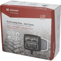 LED priekinis žibintas, 38 W, stačiakampis, 12–24 V, 229 x 150 x 80 mm, šildomas, tolimosios/artimosios šviesos, su lanksčia aps