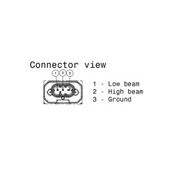 Priekinis LED žibintas, 16 W, stačiakampis, 12–24 V, Ø90 mm, AMP „Superseal“ 3 kontaktų, tolimosios/artimosios šviesos, „Sacex“ 