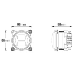 LED žibintas, 30/5W, apvalus, 10-30V, Ø90mm, artimosios šviesos, gabaritiniai žibintai, H9 jungtis, Kramp LA80092