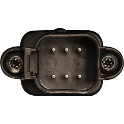 Priekinis LED žibintas, kairysis ovalus, 12/24V, skaidrus, tvirtinamas varžtais, 233x110x193 mm, „Deutsch“ 6 kontaktų, dvigubas 