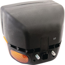 Priekinis žibintas kaitrinis/halogeninis, kairysis kvadratinis, gintaro/skaidrus, tvirtinamas varžtais, 184x167 mm, „Deutsch“ 6 