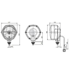 Halogeninis priekinis žibintas, šešiakampis, 12 V, 177 x 120 x 166 mm, Cobo 1084939