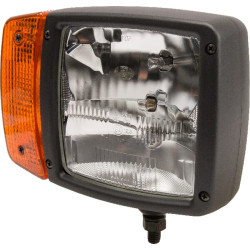 Halogeninis priekinis žibintas, dešinysis dešinysis, stačiakampis, 24 V, skaidrus/gintaro spalvos, tvirtinamas varžtais, Hella 1