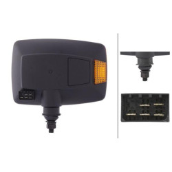 Halogeninis priekinis žibintas, dešinysis dešinysis, stačiakampis, 12 V, skaidrus/gintaro spalvos, tvirtinamas varžtais, Hella 1