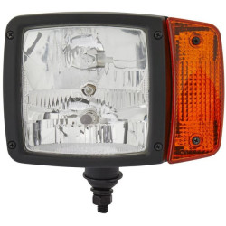 Halogeninis priekinis žibintas, kairysis, stačiakampis, 12 V, skaidrus/gintaro spalvos, prisukamas AMP kištukas, Hella 1SA996120