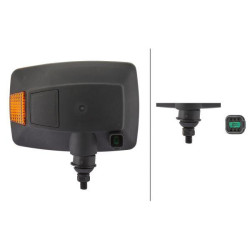 Halogeninis priekinis žibintas, kairysis, stačiakampis, 12 V, skaidrus/gintaro spalvos, tvirtinamas varžtais, Hella 1SA996120051