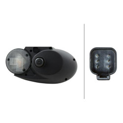 Halogeninis priekinis žibintas, kairysis ovalus, 12/24V, baltas/pilkas/skaidrus, tvirtinamas varžtais, 304,5x153,3 mm „Deutsch“ 