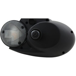 Halogeninis priekinis žibintas, kairysis ovalus, 12/24V, baltas/pilkas/skaidrus, tvirtinamas varžtais, 304,5x153,3 mm „Deutsch“ 