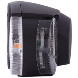 Halogeninis priekinis žibintas, kairysis ovalus, 12/24V, baltas/pilkas/skaidrus, tvirtinamas varžtais, 304,5x153,3 mm „Deutsch“ 