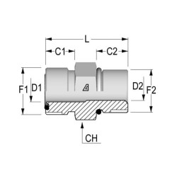 Adapteris 1-7/16 ORFS x1-5/16 UNF VNOU2321
