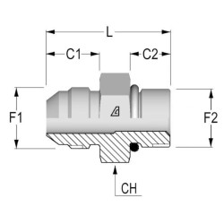 Išorinis sriegis 3/4 JIC x 9/16 UNF RIU1209