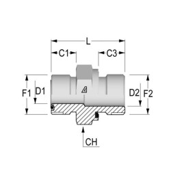 Adapteris 1-7/16 ORFS x M33 VNOM2333