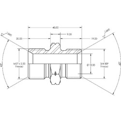 Adapteris M/M 3/4 BSP x M27 VNBM1227