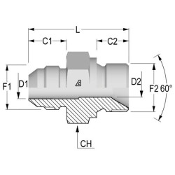 Adapteris 1 1/16 JIC 5/8 BSP RIB1710