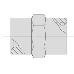 Redukcinis adapteris su šešiakampiu, 3/8 NPTF x 3/8 NPTF ZBN38NPTF