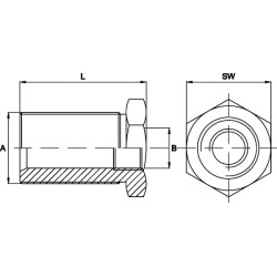Adapteris M/F (kompl.) 1/4 - 1/8 BSP VRB0402