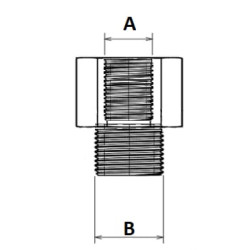 Redukcinis adapteris, žalvarinis, vidinis/vidinis, M14x1.5-M18x1.5, I00084