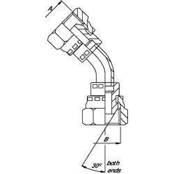 Alkūnė su nuleista galvute, vid./vid. 3/4 BSP, 45° FF4512B