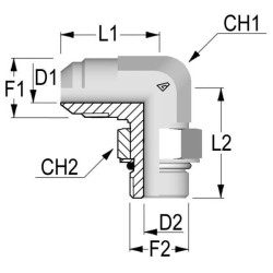 Alkūnė 1/2 JIC x 1/2 UNF KIU0808