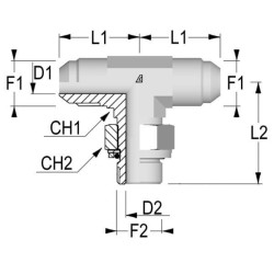 Adapteris-T 7/16"JIC x 1/8"BSP TIB0702
