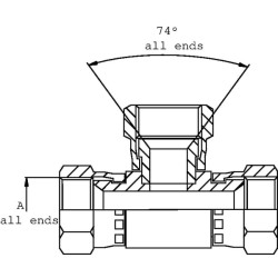 T formos smeigė F 9/16 JIC TJ09FBH