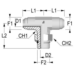 T formos smeigė 9/16 UNF x 9/16 JIC TIU0909