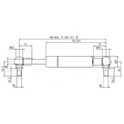 Case - IH 440 CA6125CI Dujinis statramstis L243mm 150N Stabilus