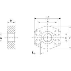 Plokščias sriegis SAE AFC316G16 flanšas