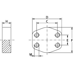Aklinas priešpriešinis flanšas SAE GFC316M