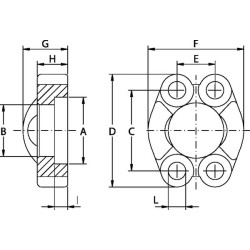 Neappjautas skaldomas flanšas SAE AFSI320