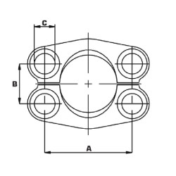 SAE padalintas flanšas 6000-1 1/2 AFH624