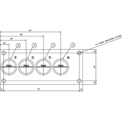 Grįžimo blokas 4x3/4" 1x1"1/2 KRVB004