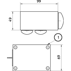 Grįžimo blokas 2x3/4" 1x1" KRVB002