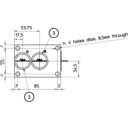 Grįžimo blokas 2x3/4" 1x1" KRVB002