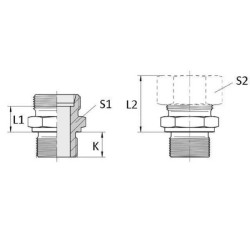 Žiedinė jungtis 06L M12x1,5 - BSP 1/4" - išorinis sriegis GES6LR14