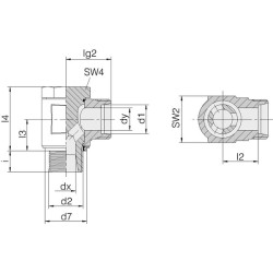 Kampinė bandžo jungtis RSWS16SM22WD