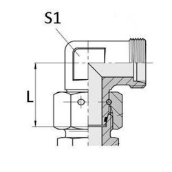 90° pasukama alkūnė 6L - M12x1.5 EWSD6LKR