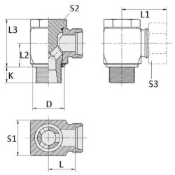 Banžo jungtis 10S M16 RSWV10SM16WD