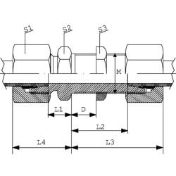 Tiesi jungtis 12L nerūdijančio plieno GSV12LRVS