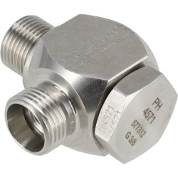 Banžo alkūnė 12L x 3/8" BSP SS RSWS12LR38SS